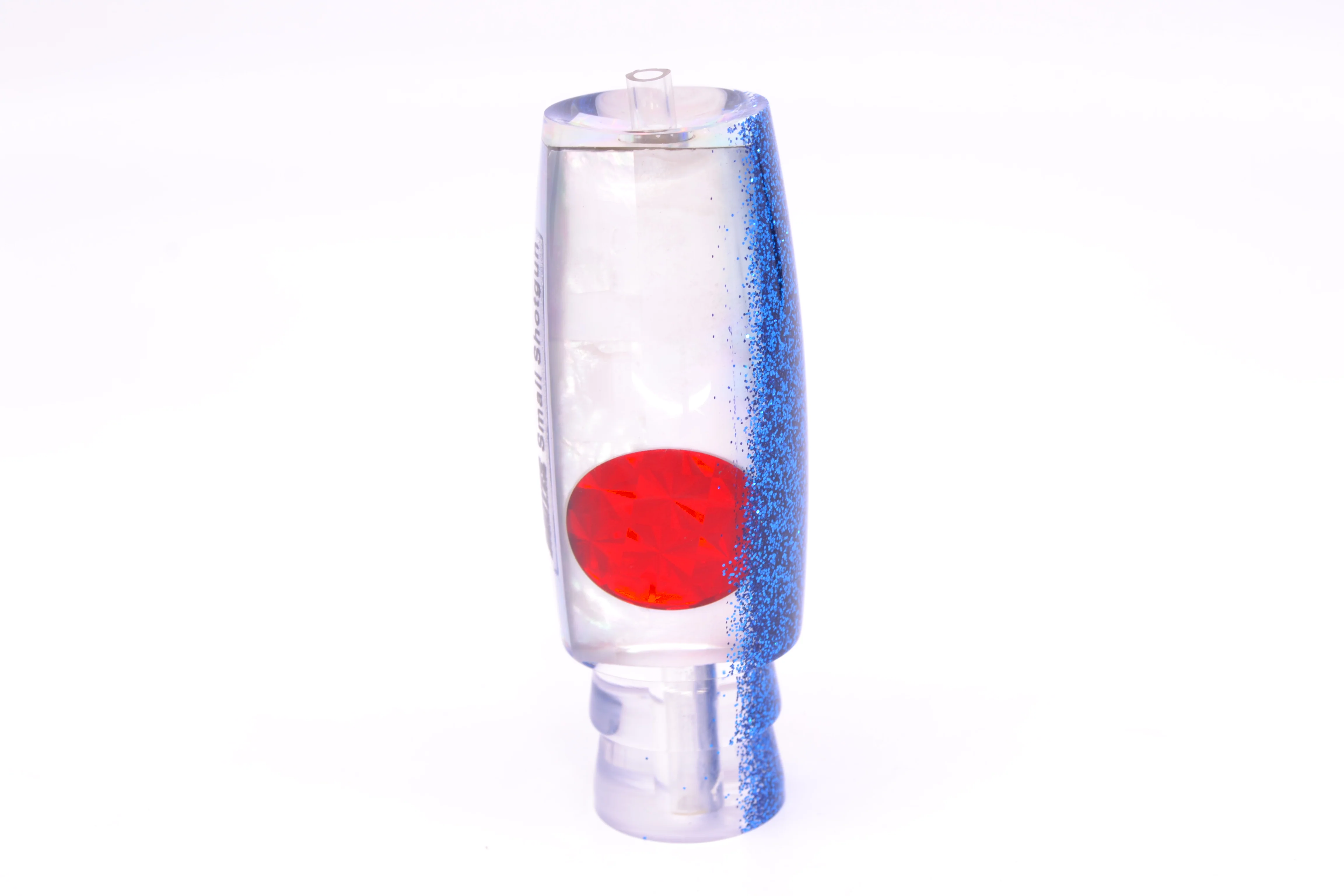Moyes Lures White MOP Blue Glitter Back Red Eyes Small Shotgun 9" 2oz - Image 4
