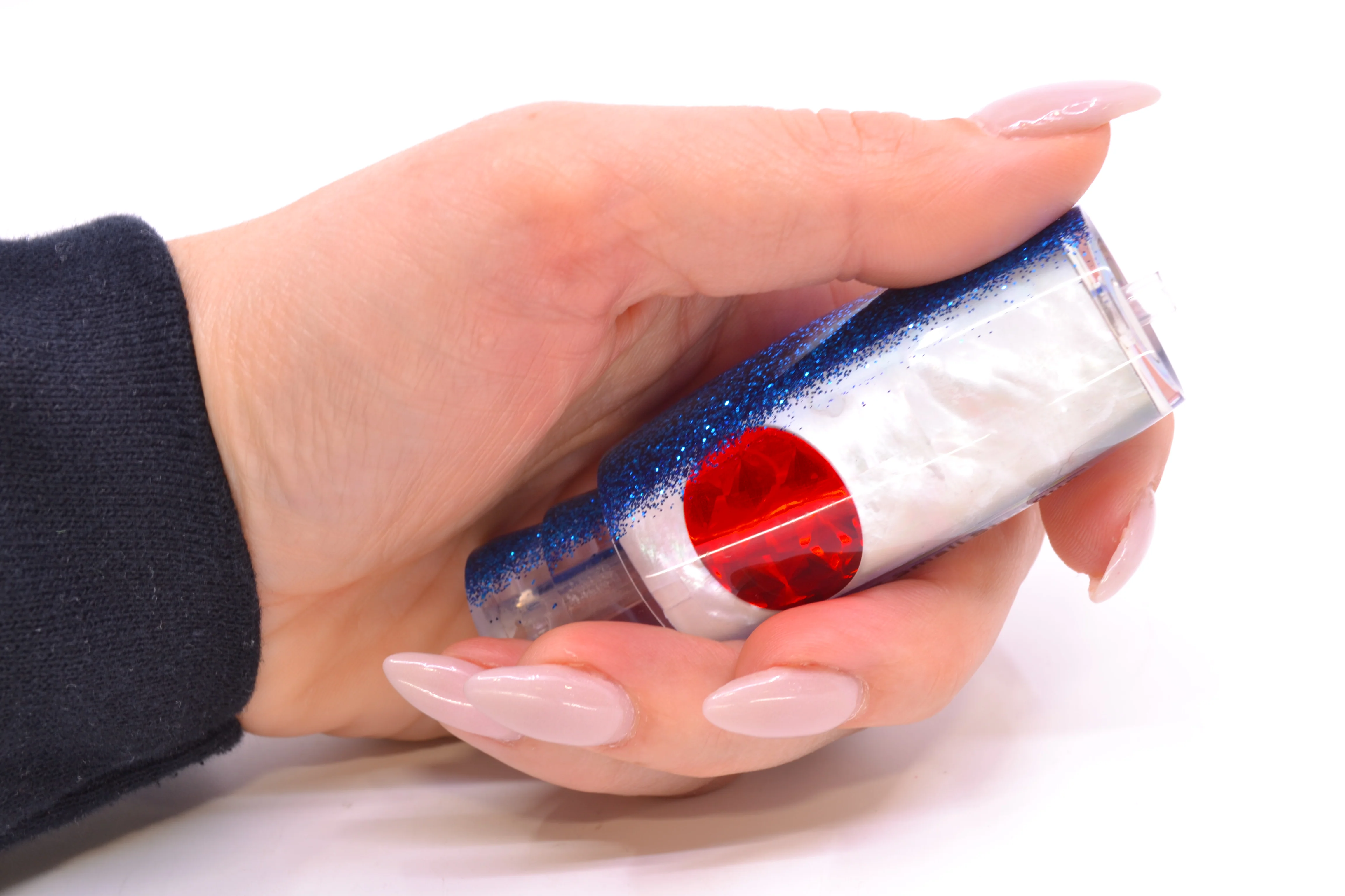 Moyes Lures White MOP Blue Glitter Back Red Eyes Small Shotgun 9" 2oz - Image 6