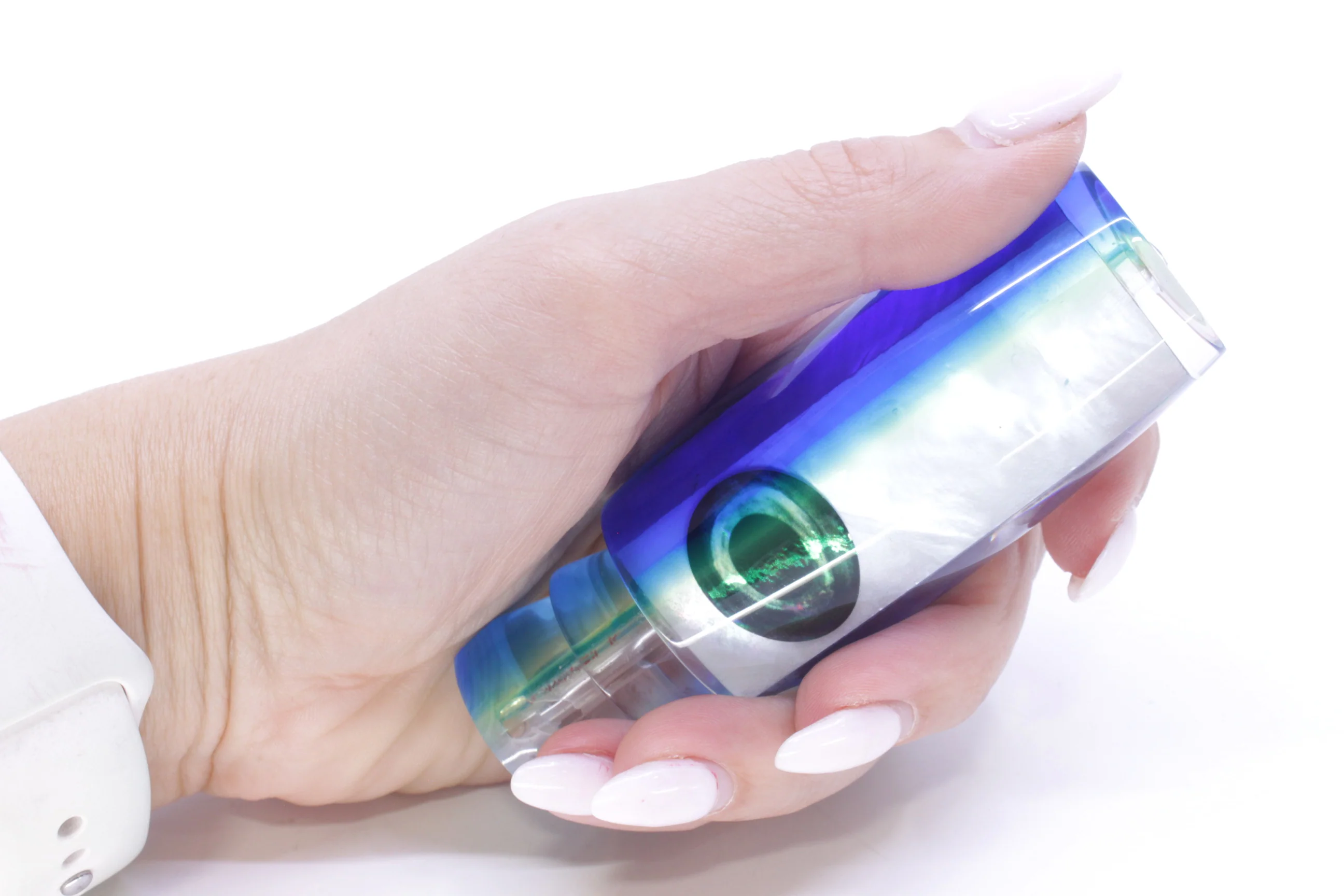 Moyes Lures White MOP Blue-Yellow Back Medium Shotgun 10" 3.3oz - Image 5