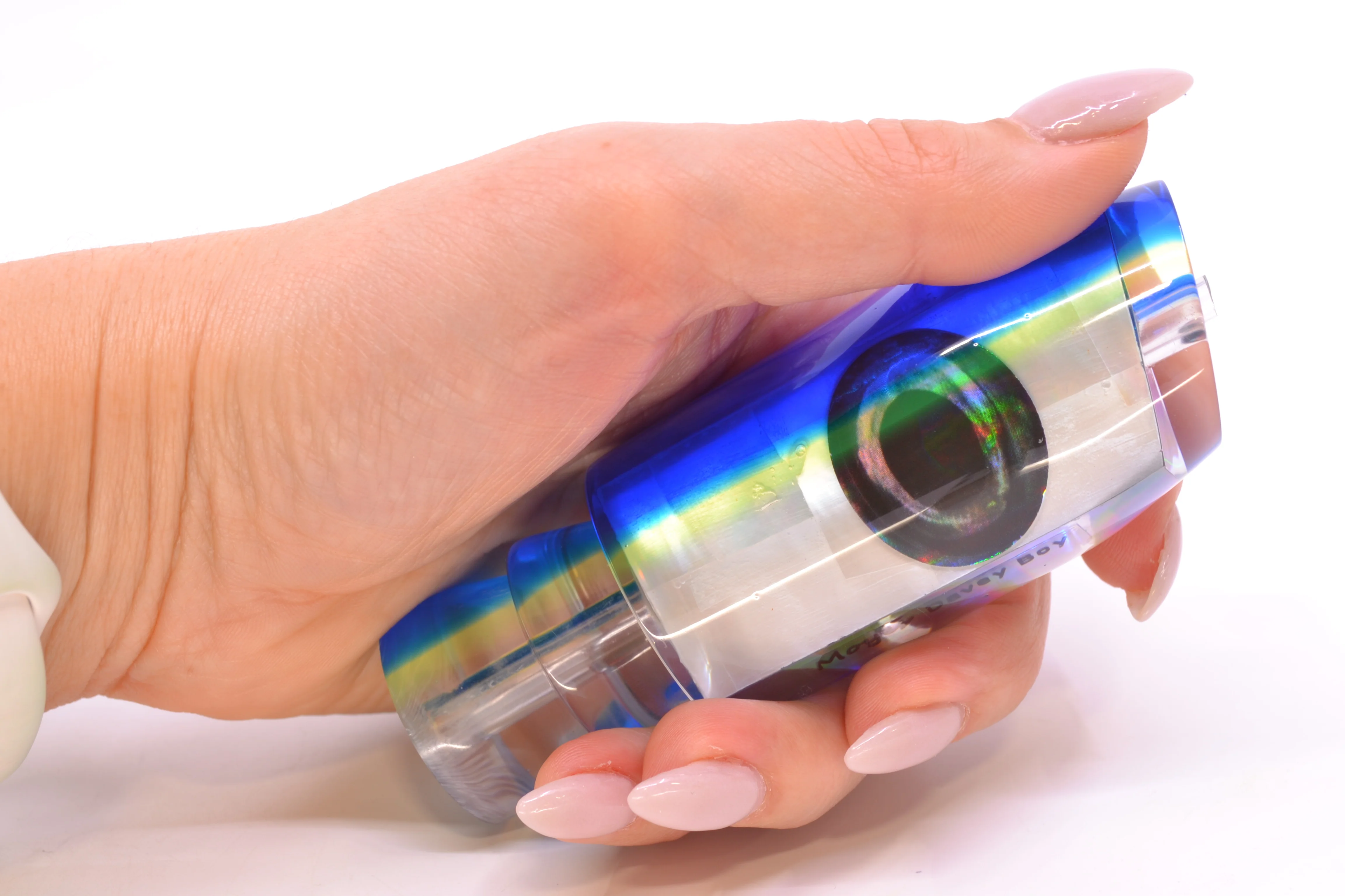 Moyes Lures White MOP Blue-Yellow Back Taxi Eyes Davey Boy 12" 5oz - Image 6