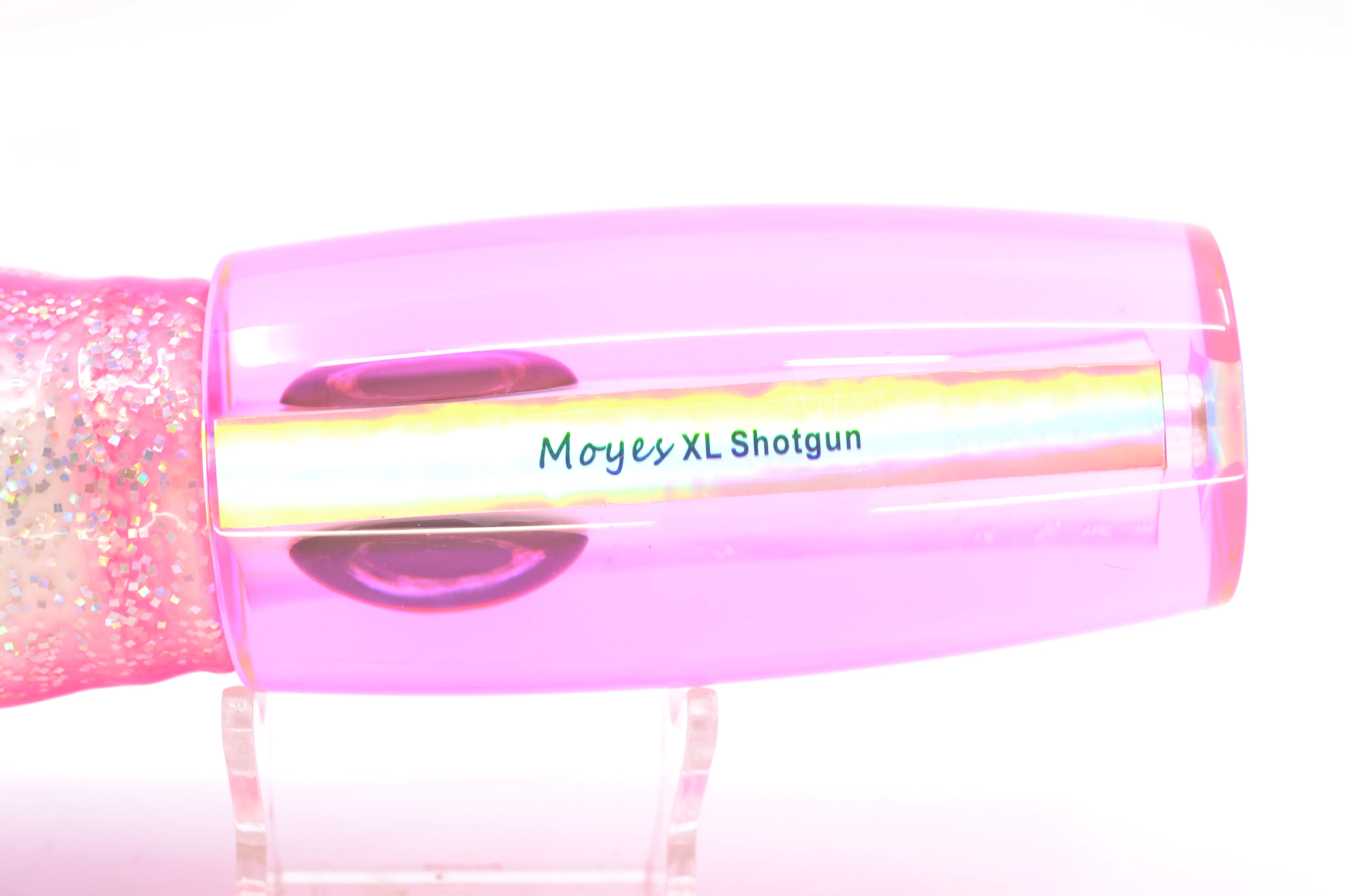 Moyes Lures White MOP Pink Back XL Shotgun 14" 12oz Skirted Holo-Blue Bars/Pink-White - Image 6