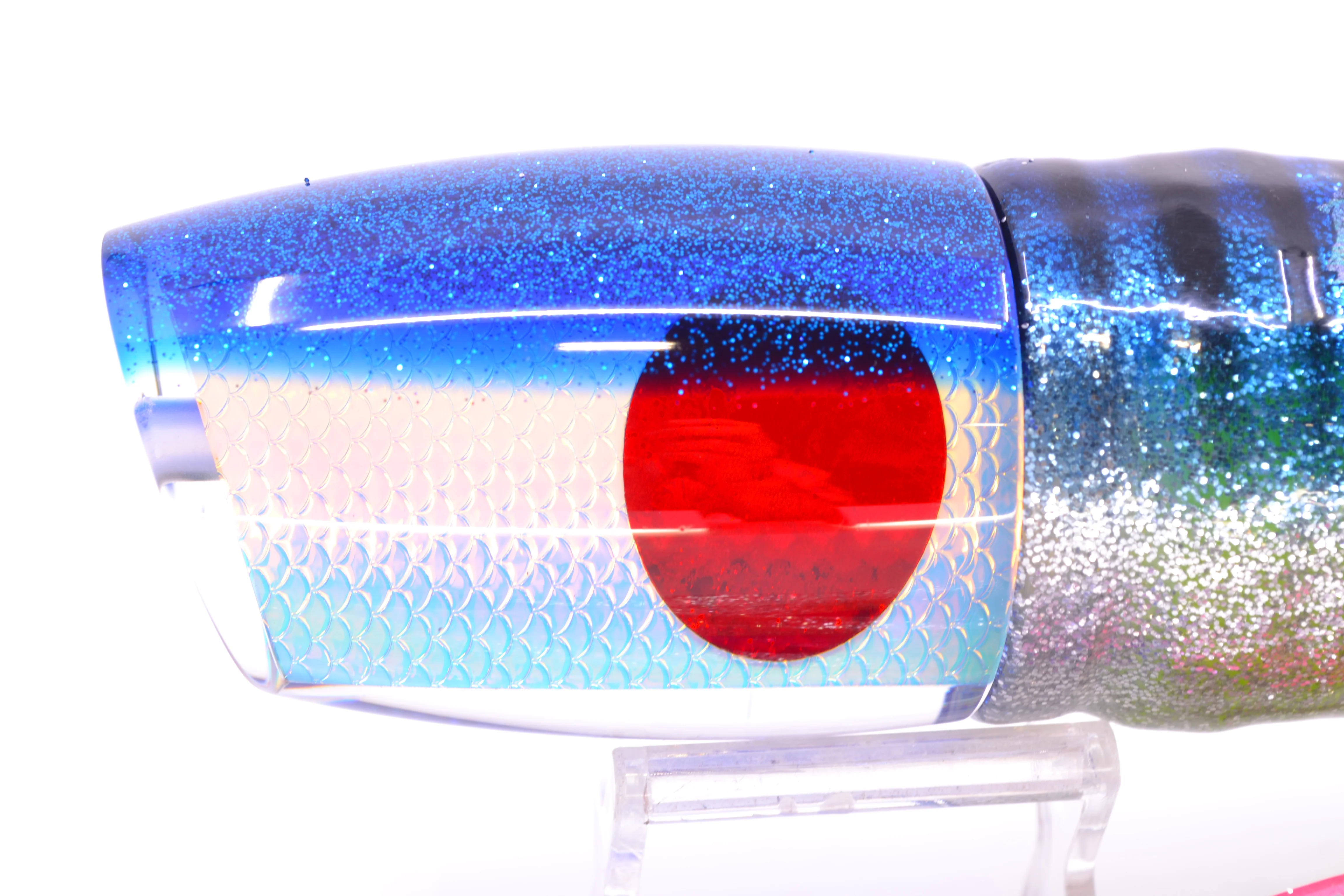 TANTRUM Lures Ice Rainbow Scale Blue Back XL Bandit 14" 13oz Skirted Blue Aurora - Image 4